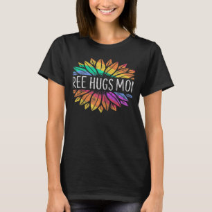 Womens Free Mom Hugs LGBT Pride Sunflower Gay Lesb T-Shirt