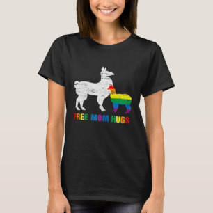Womens Free Mum Hugs Mama Llama LGBT Gay Pride Mo T-Shirt