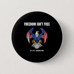 Women's freedom isn't – american patriot bald 6 cm round badge