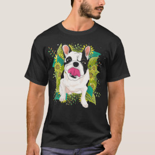 Womens Frenchie Flower Dog Sunflower Cute Animal F T-Shirt