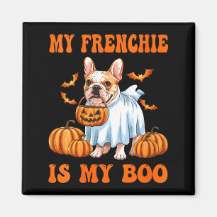 Womens Frenchie Is Boo Funny French Bulldog Ghost Magnet