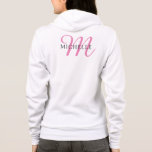 Women's Full Zip White Hoodie Monogram Name<br><div class="desc">Back Print Template Name Monogram Clothing Apparel Women's Full Zip White Hoodie.</div>