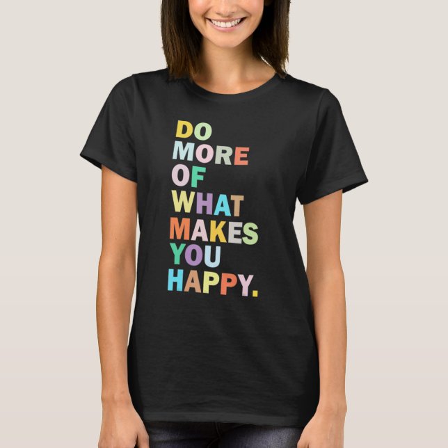 Women's Fun Happy Letter Printed T-Shirt (Front)
