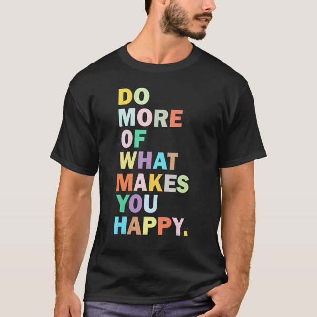 Women's Fun Happy Letter Printed T-Shirt (Front)