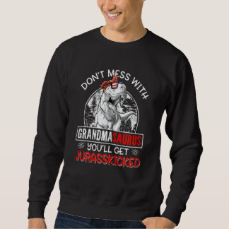 Womens Fun Women Retro Grandmasaurus Dinosaur Rex Sweatshirt