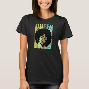 Womens Funky Black Afro Hair Woman African America T-Shirt