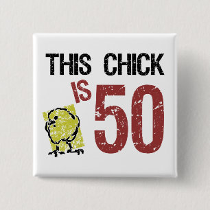 Women's Funny 50th Birthday 15 Cm Square Badge