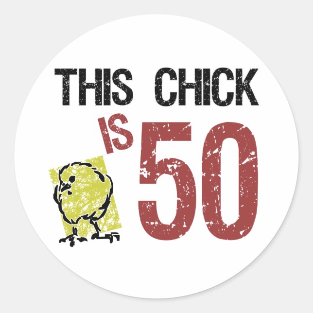 Women's Funny 50th Birthday Classic Round Sticker (Front)