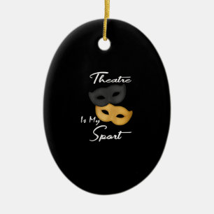 Women's Funny Actor Actress Theatre Masks Gift Ceramic Ornament