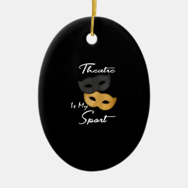 Women's Funny Actor Actress Theatre Masks Gift Ceramic Ornament (Front)