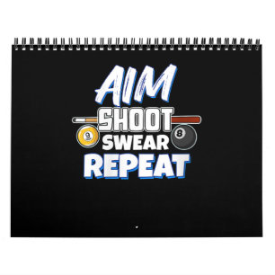 Womens Funny Aim Pool Player Gift Billiard Balls Calendar