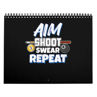 Womens Funny Aim Pool Player Gift Billiard Balls Calendar