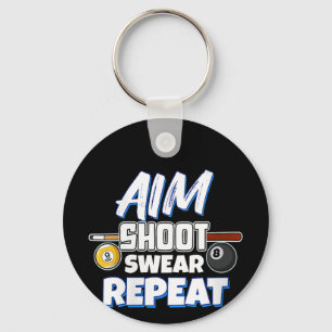 Womens Funny Aim Pool Player Gift Billiard Balls Key Ring