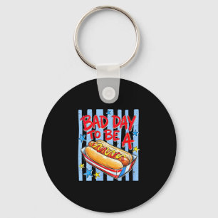 Women's funny bad day to be a hotdog 4th of july key ring