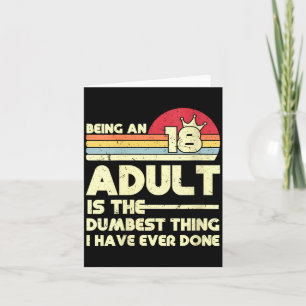 Womens Funny Being An Adult Sarcastic Humour Quote Card