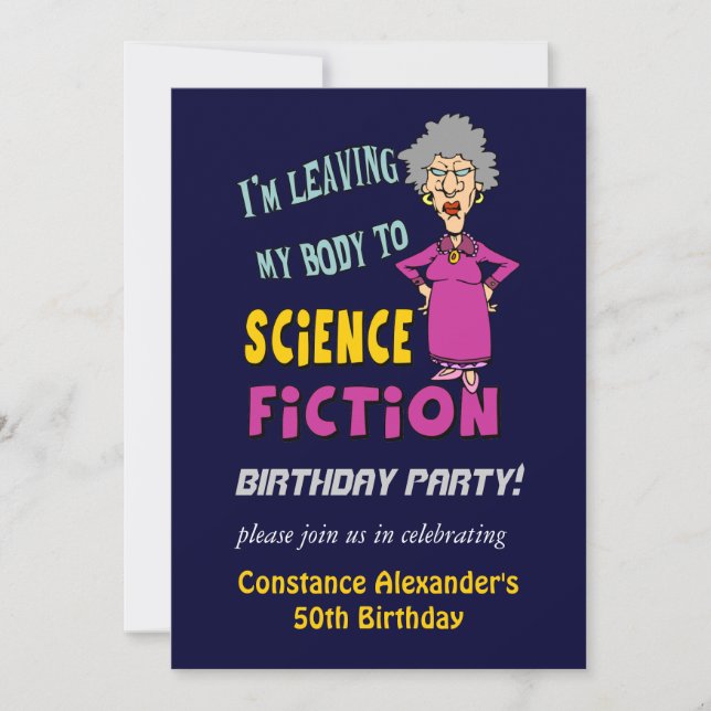 Womens Funny Birthday Party Invitations (Front)