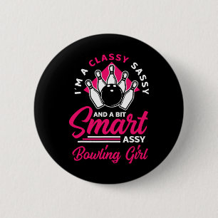 Womens Funny Bowling Lover Bowler Bowlers Bowling 6 Cm Round Badge