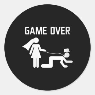 Womens Funny Bride Groom Wedding Bachelor Bachelor Classic Round Sticker