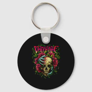 Womens Funny Bullet My Valentine Skull Roses And R Key Ring