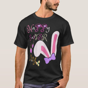 Womens Funny Bunny Rabbit Face QUOTE Happy Easter T-Shirt