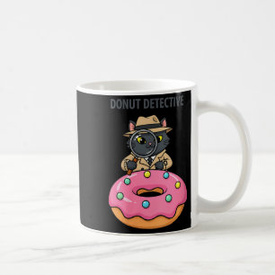Women's funny cat detective donut noir mystery coffee mug
