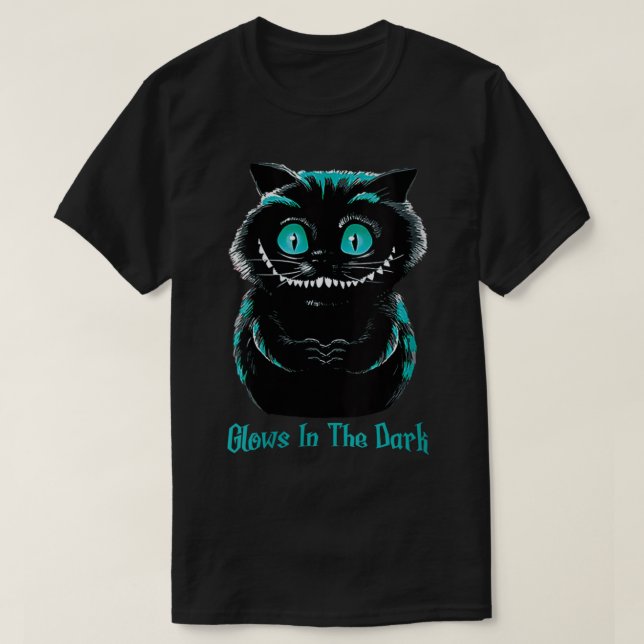 Womens Funny Cat Halloween Glows In The Dark VNeck T-Shirt (Design Front)