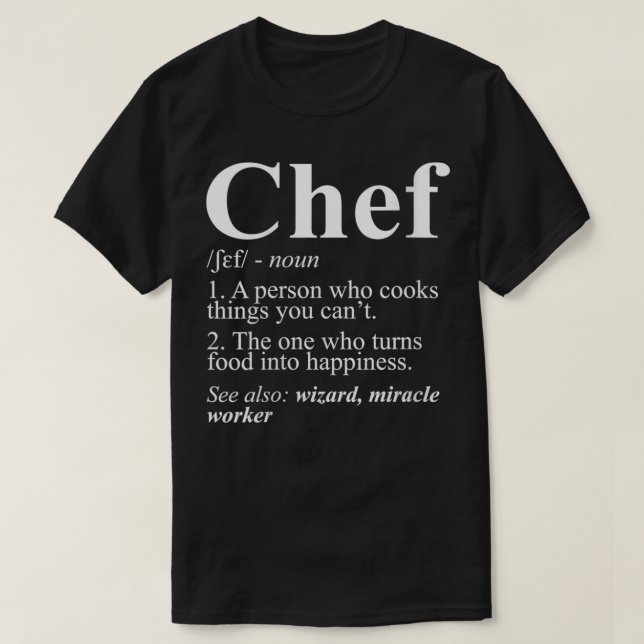 Womens Funny Chef Dictionary Definition Head Chef  T-Shirt (Design Front)