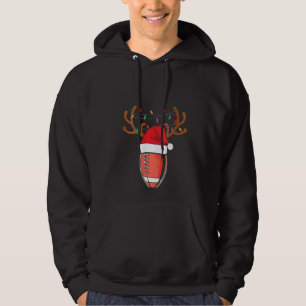 Womens Funny Christmas American Football Reindeer  Hoodie