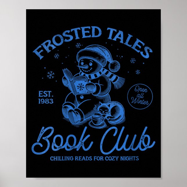 Womens Funny Christmas Snowman Frosted Tales Book  Poster (Front)