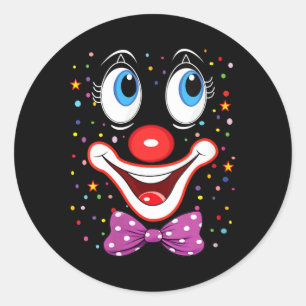 Womens Funny Clown Costumes for Children Carnival Classic Round Sticker