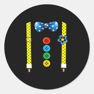 Women's funny clown costumes for children carnival classic round sticker