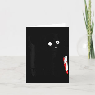 Womens Funny Cute Kawaii Scary Halloween Black Dog Card
