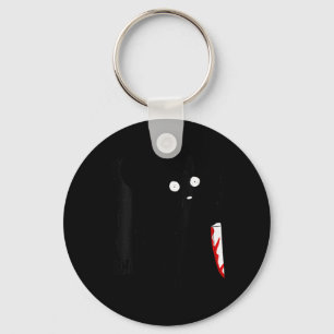 Womens Funny Cute Kawaii Scary Halloween Black Dog Key Ring
