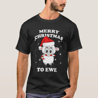 Womens Funny Cute Sheep Farm Animal Christmas Pun  T-Shirt