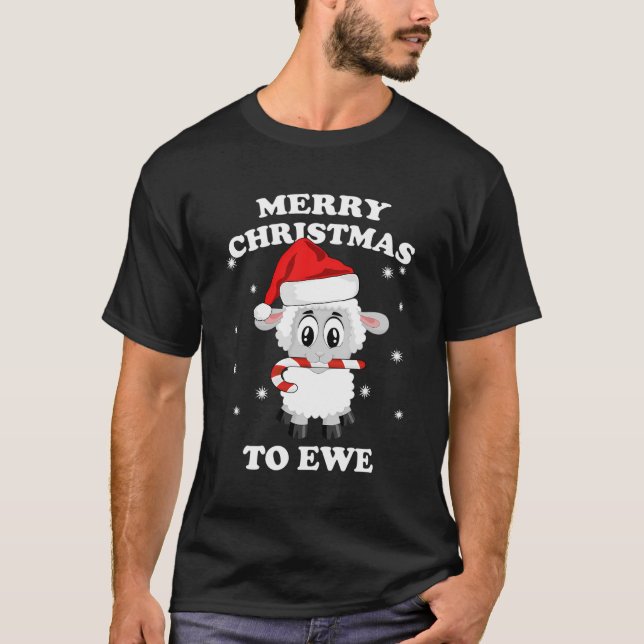 Womens Funny Cute Sheep Farm Animal Christmas Pun  T-Shirt (Front)