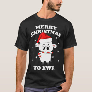 Womens Funny Cute Sheep Farm Animal Christmas Pun T-Shirt
