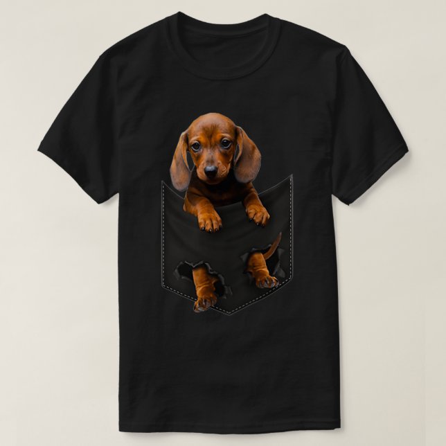 Womens Funny Dachshund in Your Pocket for Wiener D T-Shirt (Design Front)