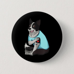 Womens Funny Dog Border Collie Love Mum Tattoo Gif 6 Cm Round Badge