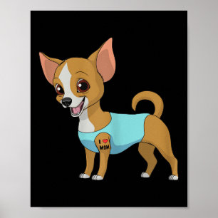 Womens Funny Dog Chihuahua Love Mum Tattoo Gift Te Poster