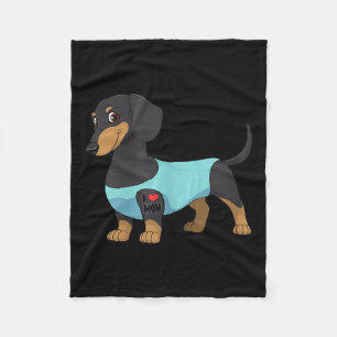 Womens Funny Dog Dachshund Love Mum Tattoo Gift Te Fleece Blanket