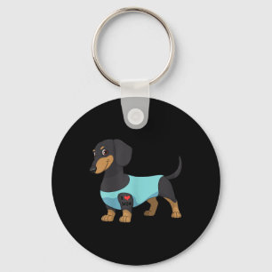 Womens Funny Dog Dachshund Love Mum Tattoo Gift Te Key Ring