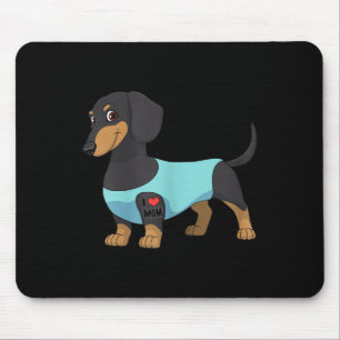 Womens Funny Dog Dachshund Love Mum Tattoo Gift Te Mouse Pad