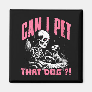 Womens Funny Dog Lover Funny Skeleton Dog Lover Magnet