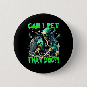 Womens Funny Dog Lover Skeleton Halloween Dog 6 Cm Round Badge