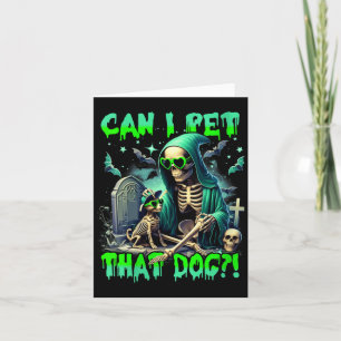 Womens Funny Dog Lover Skeleton Halloween Dog Card