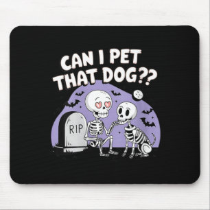Womens Funny Dog Lover Skeleton Skull Funny Mouse Pad