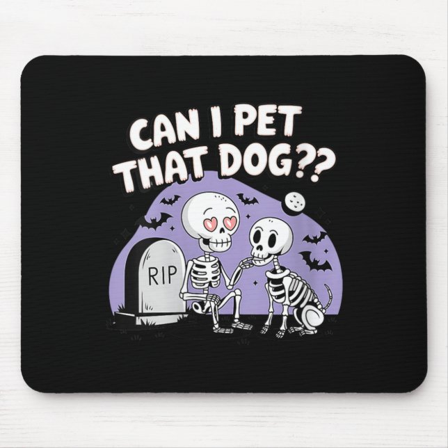 Womens Funny Dog Lover Skeleton Skull Funny Mouse Pad (Front)