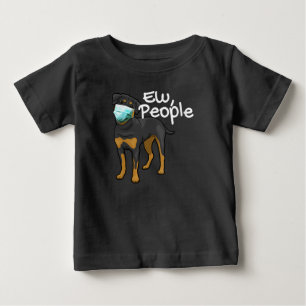 Womens Funny Dog Wearing a Mask Sign - Rottweiler Baby T-Shirt