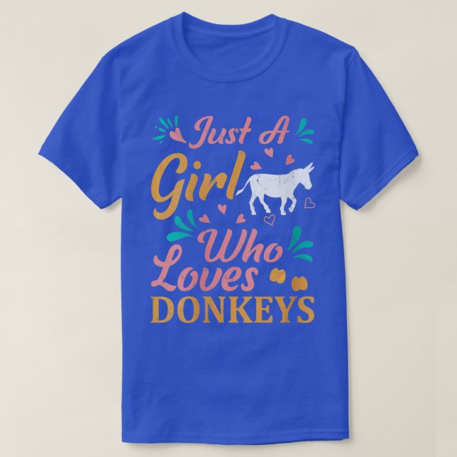 Womens Funny Donkey Animal Lover Just A Girl Who L T-Shirt (Design Front)