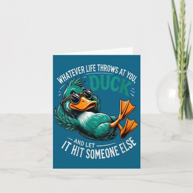 Womens Funny Duck Graphic Tees Men Women Teens Fun Card (Front)